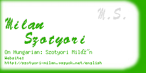 milan szotyori business card